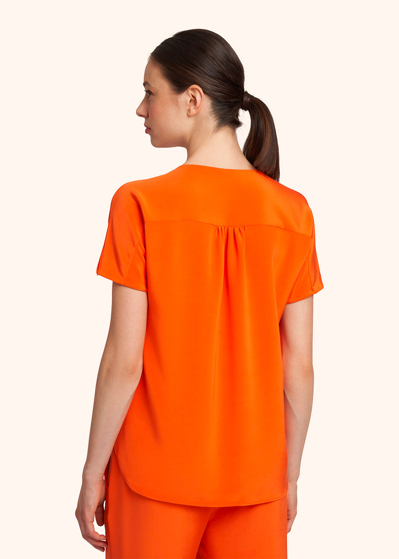 Kiton orange t-shirt for woman, in silk 3