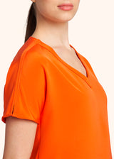 Kiton orange t-shirt for woman, in silk 4