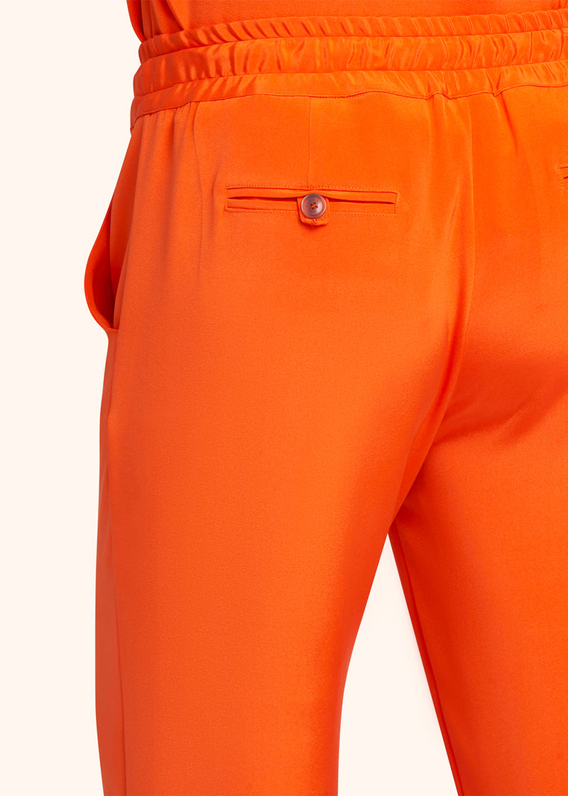 Kiton orange trousers for woman, in silk 4