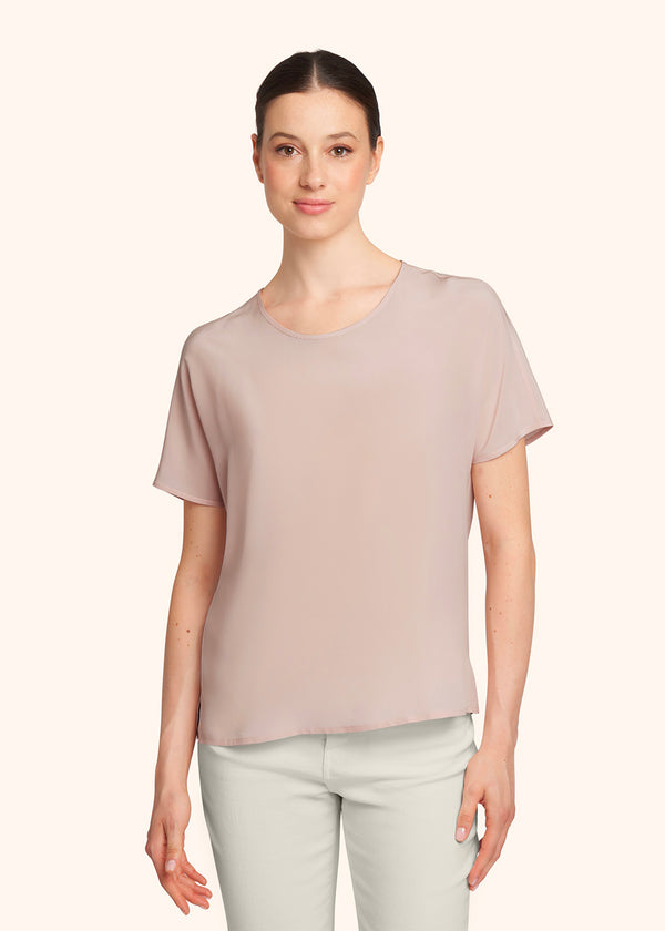 Kiton powder pink t-shirt for woman, in silk 2