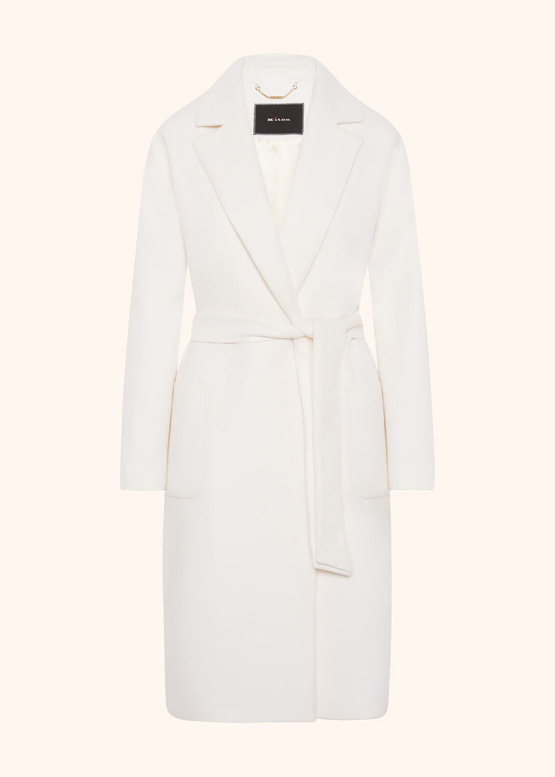 Kiton white coat for woman, in cashmere 1