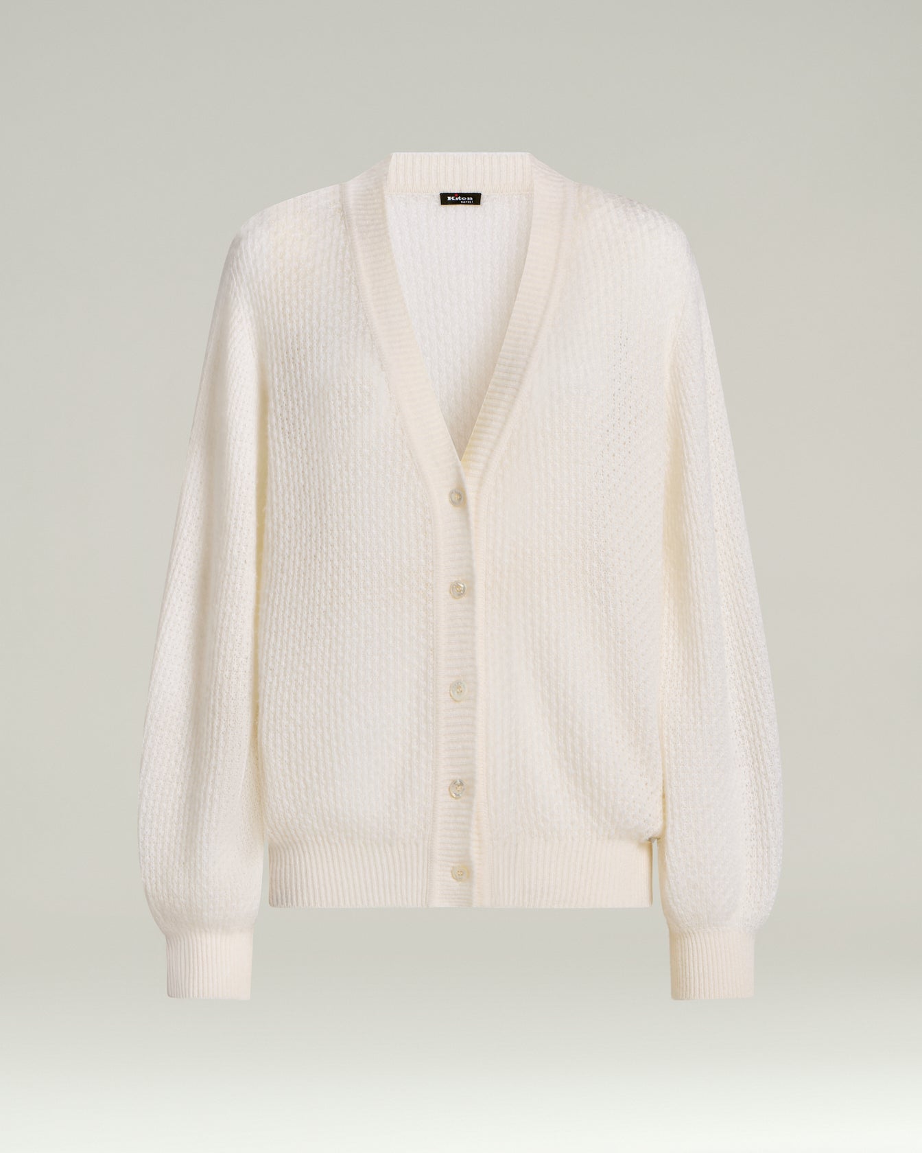 Women's white fine yarn cardigan regular fit | Kiton