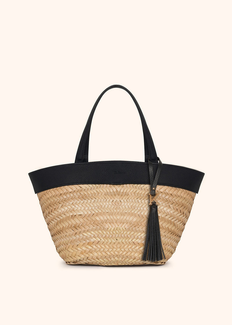 Kiton natural/black ara - bag for woman, in straw 1