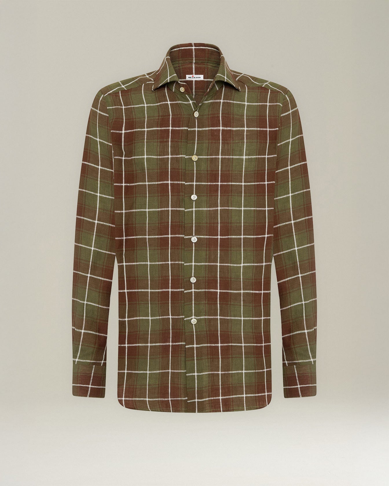 Linen Checked Shirt Brown | Kiton Linen Checked Shirt Brown | Kiton