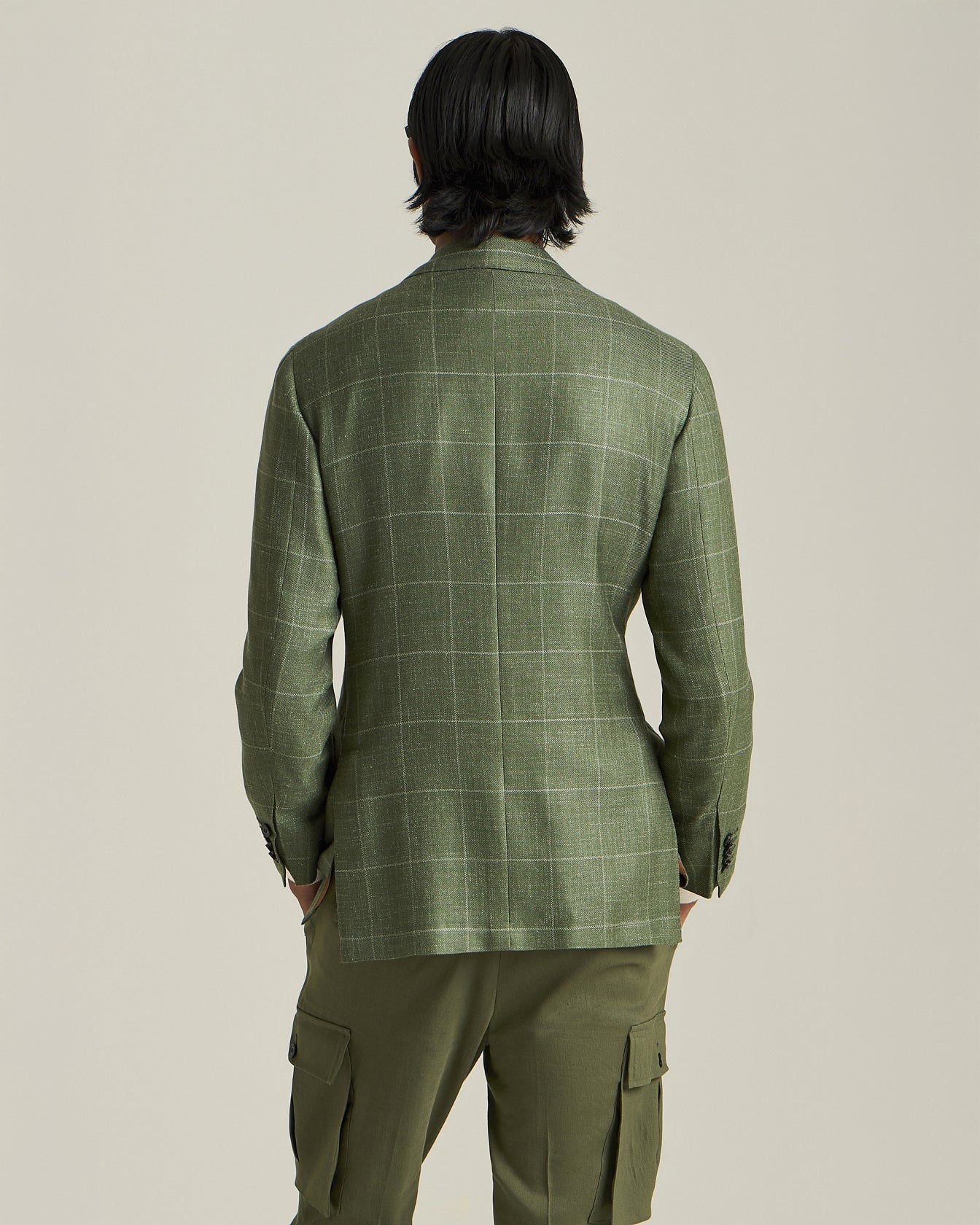 BLAZER A QUADRI IN CASHMERE BLEND