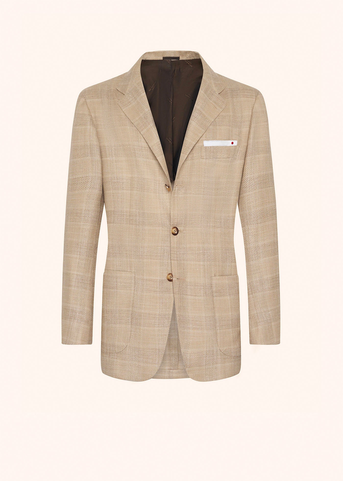 Beige jacket for man, in cashmere – Kiton Europe