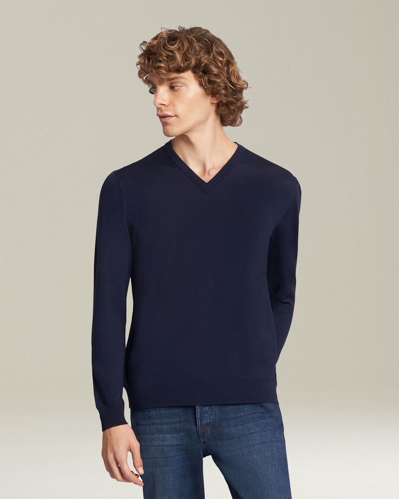 JERSEY V-NECK WOOL