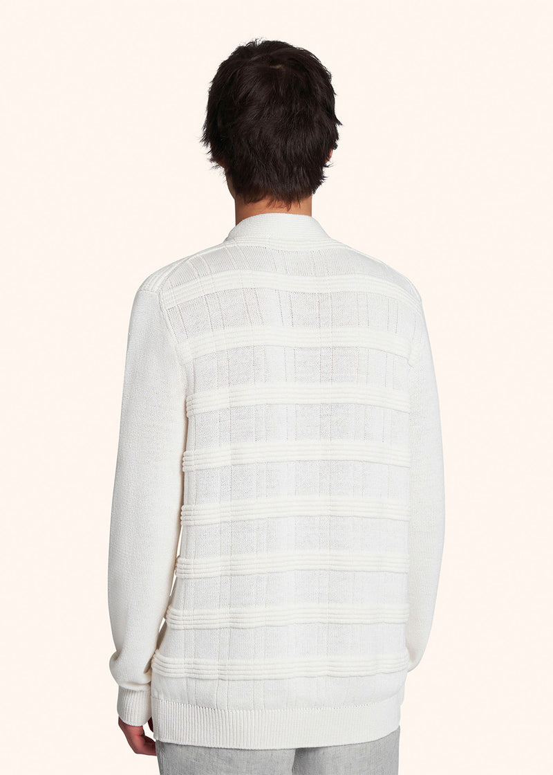 Kiton white sweater for man, in cotton 3