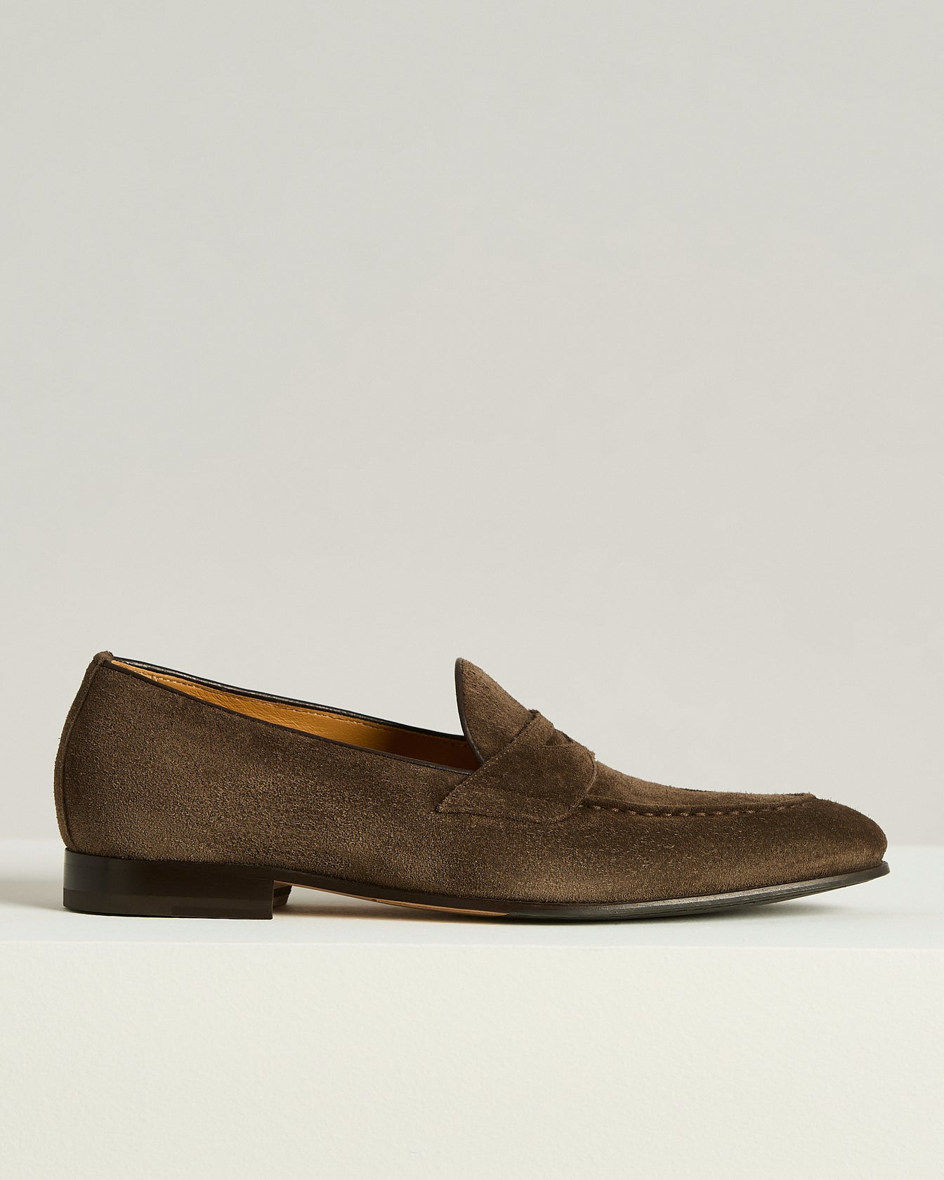 Men's dark brown suede loafers