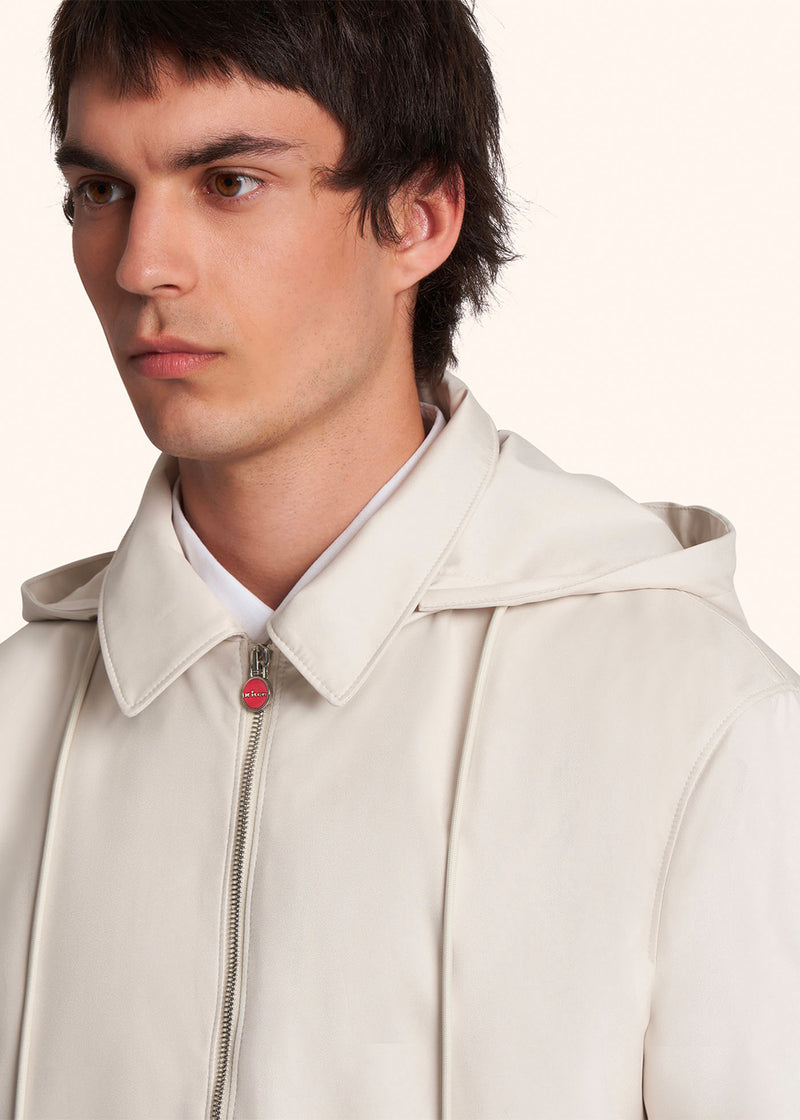 Kiton white outdoor jacket for man, in polyester 4