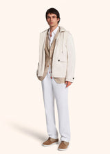 Kiton white outdoor jacket for man, in polyester 5