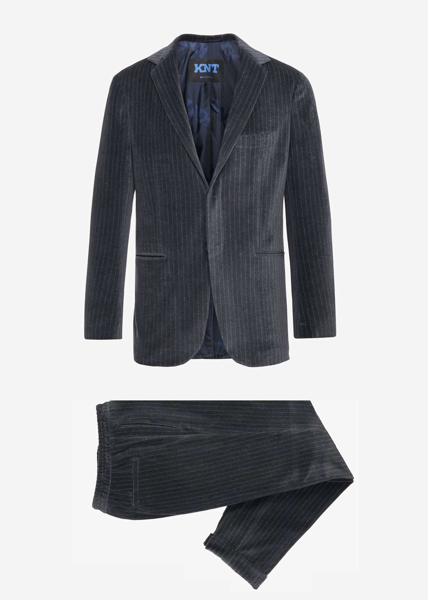 KNT medium grey suit, in cotton 1 – Kiton Europe