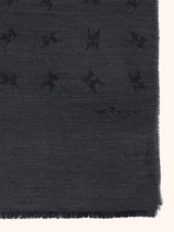 Kiton dark grey scarf for man, in wool 2