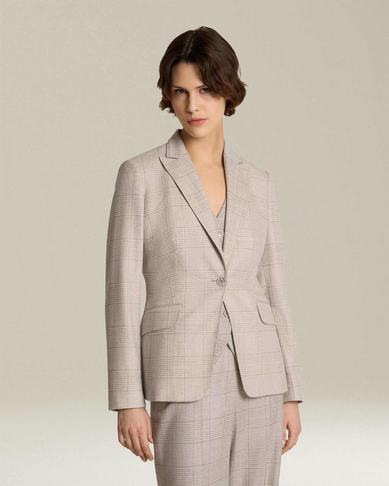 GLEN PLAID CASHMERE BLEND BLAZER