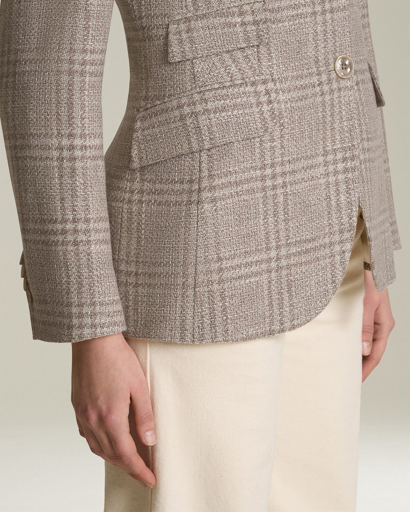 GLEN PLAID WOOL BLEND BLAZER