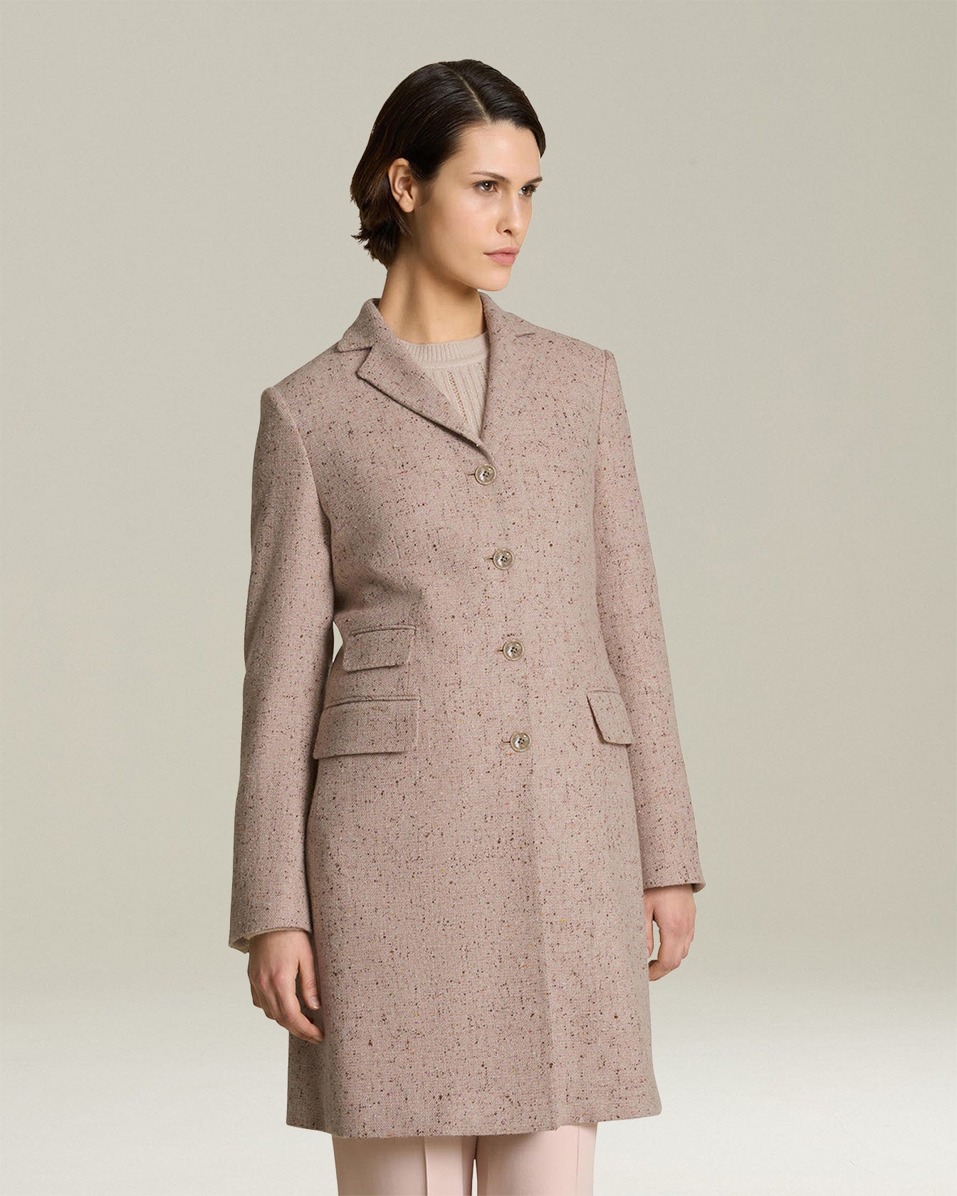 DONEGAL EFFECT CASHMERE COAT