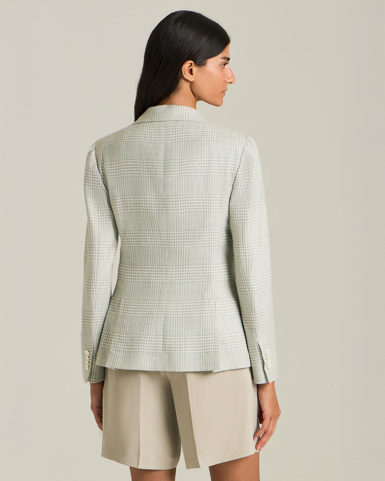 GLEN PLAID SILK BLEND BLAZER