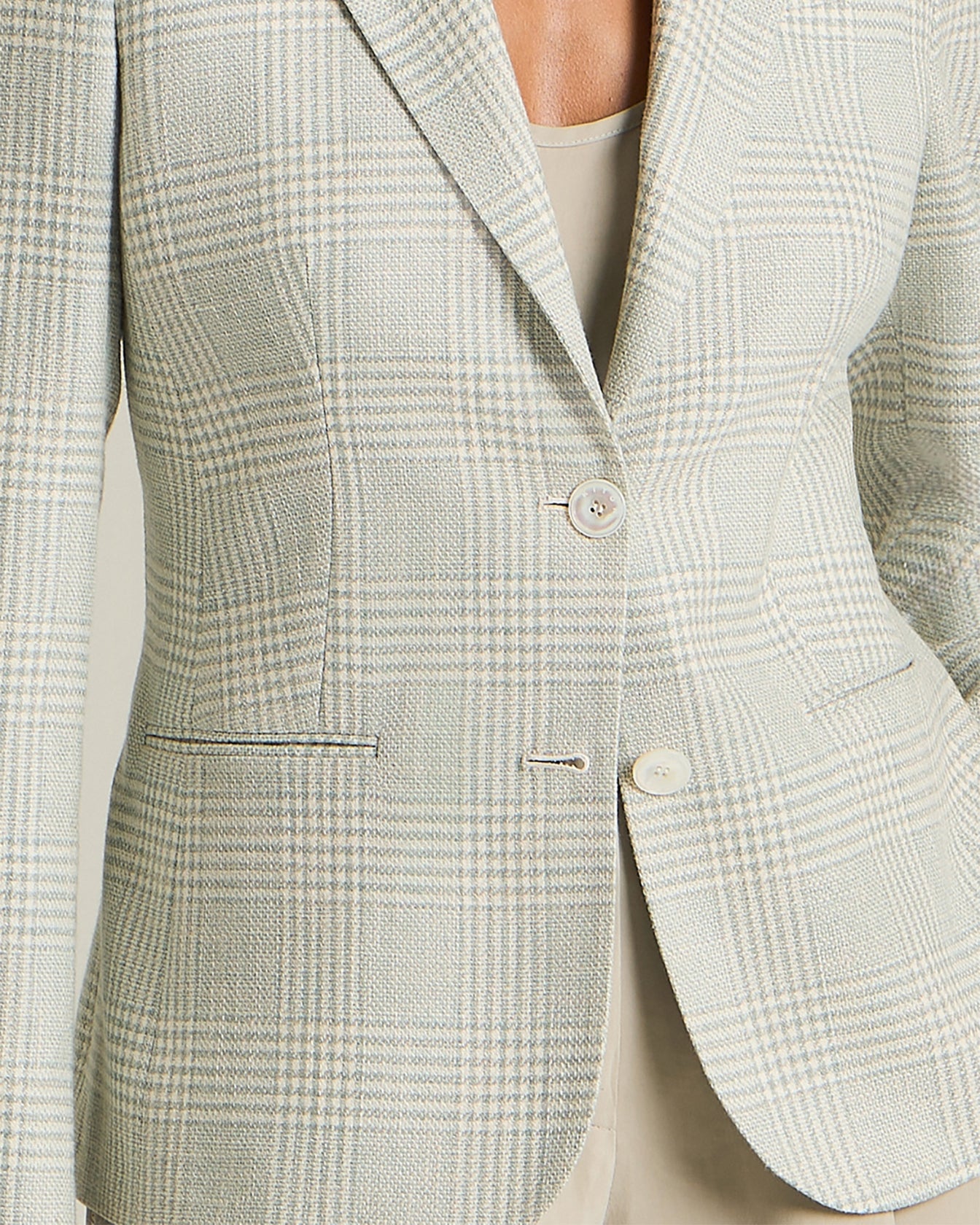 GLEN PLAID SILK BLEND BLAZER