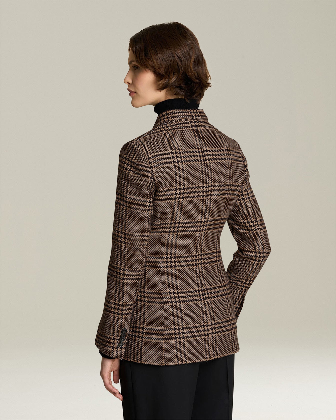 GLEN PLAID SILK AND CASHMERE BLAZER