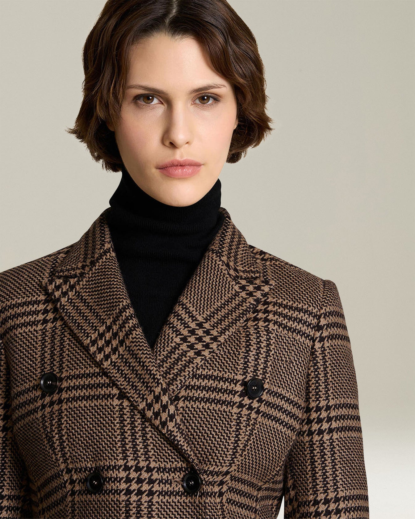 BLAZER PRINCIPE DI GALLES IN SETA E CASHMERE