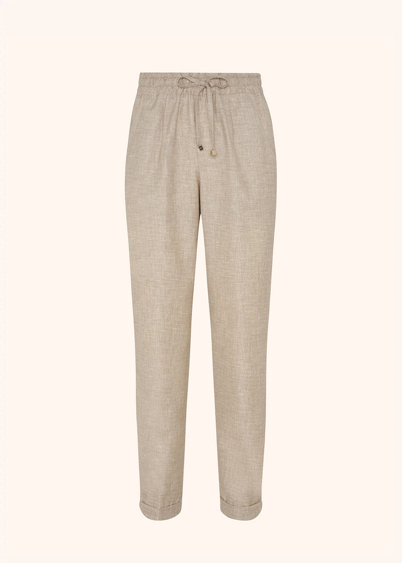 Kiton beige trousers for woman, in virgin wool 1