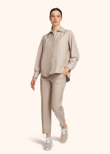 Kiton beige trousers for woman, in virgin wool 5