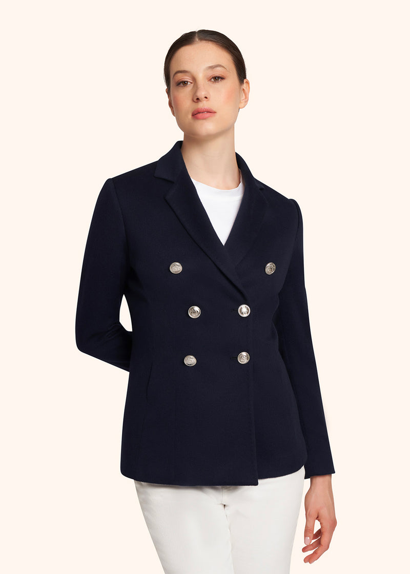 Kiton blue jacket for woman, in cashmere 2