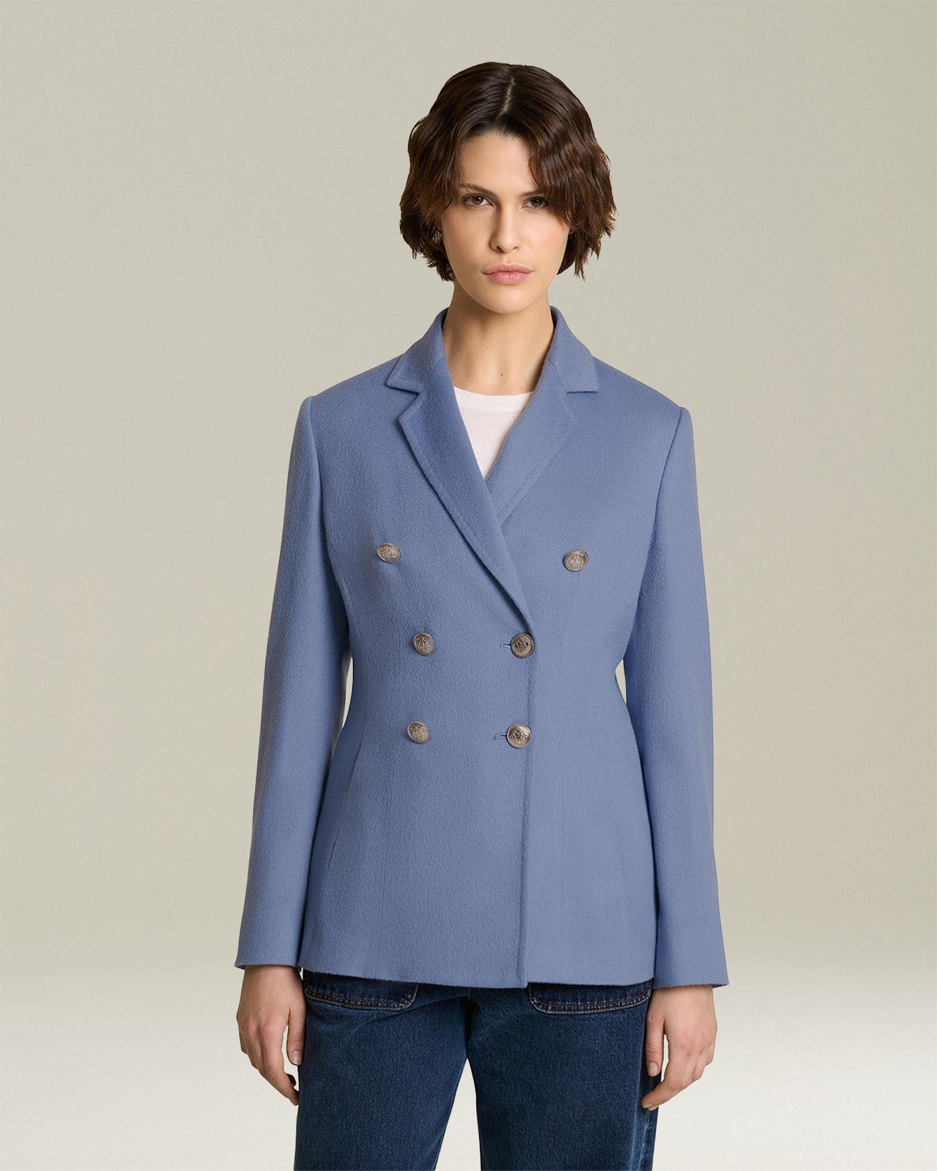 DOUBLE-BREASTED CASHMERE BLAZER