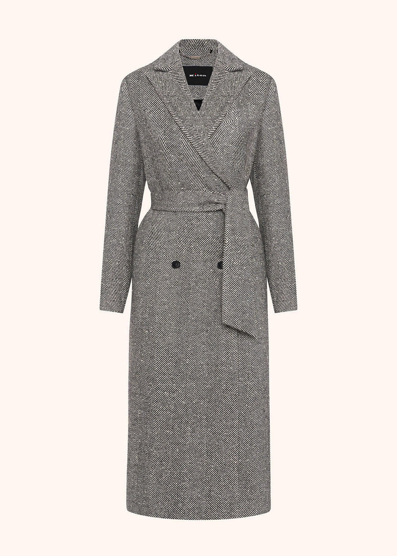 HERRINGBONE CASHMERE DOUBLE-BREASTED COAT