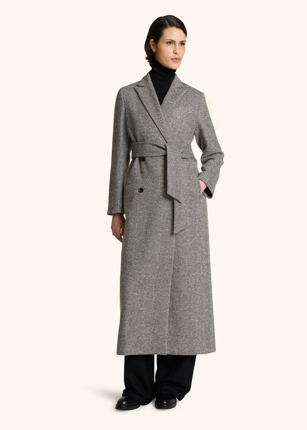 HERRINGBONE CASHMERE DOUBLE-BREASTED COAT