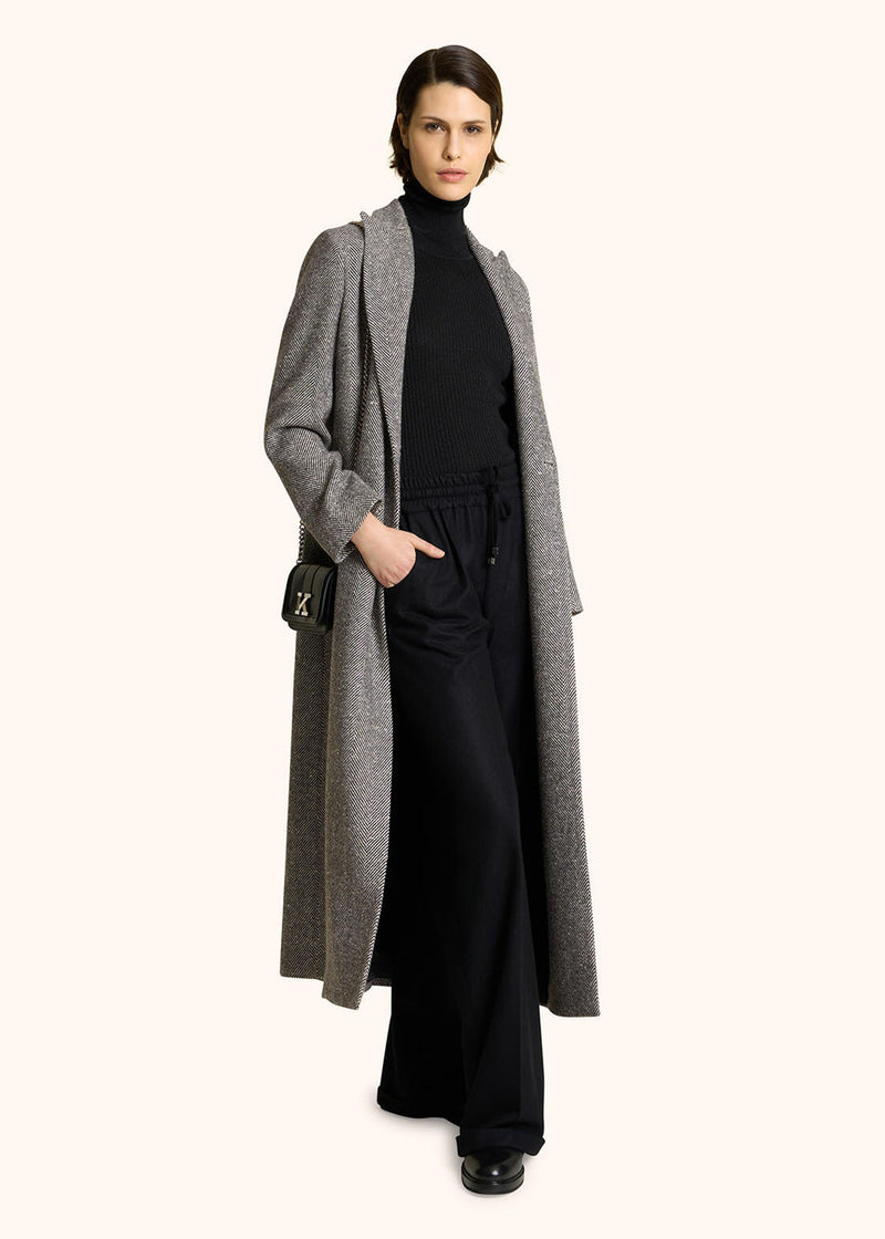 HERRINGBONE CASHMERE DOUBLE-BREASTED COAT