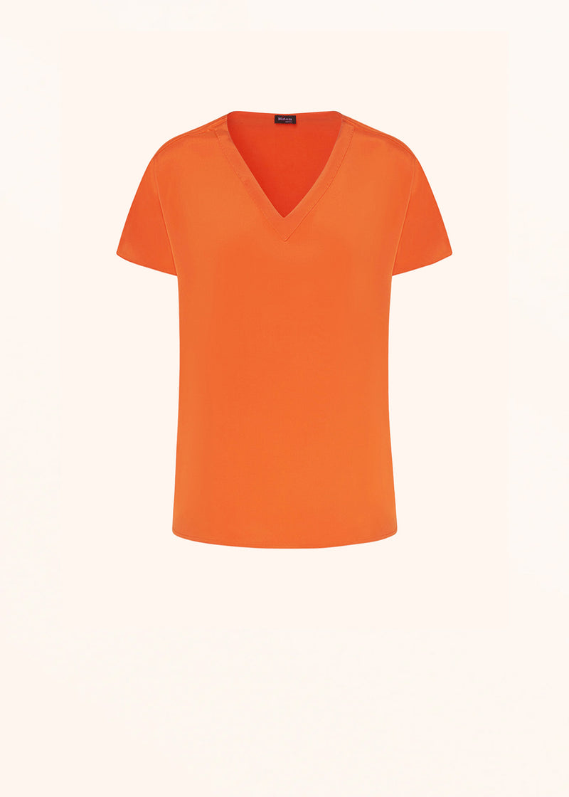 Kiton orange t-shirt for woman, in silk 1