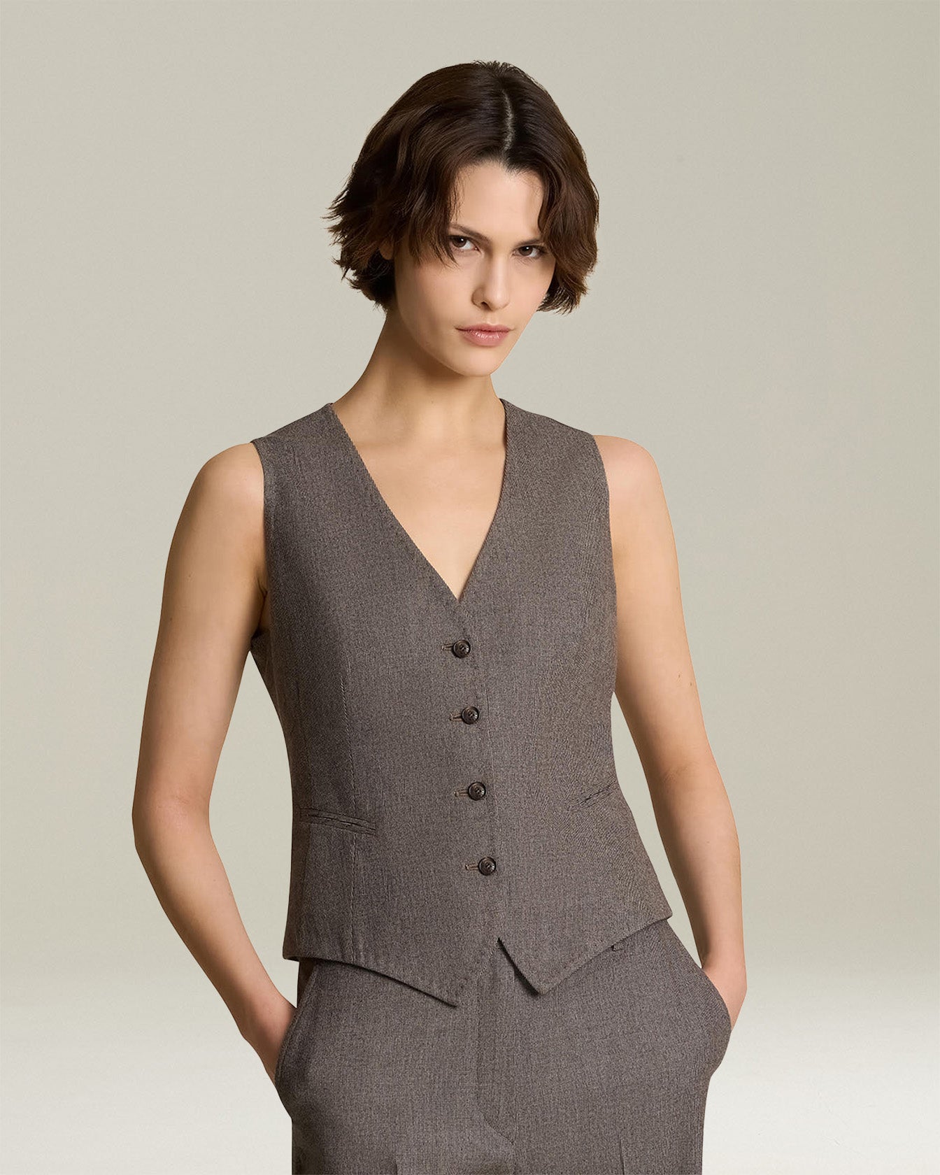 WOOL AND CASHMERE WAISTCOAT