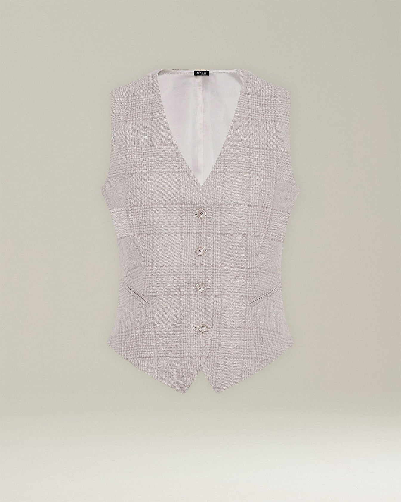 GLEN PLAID CASHMERE BLEND WAISTCOAT