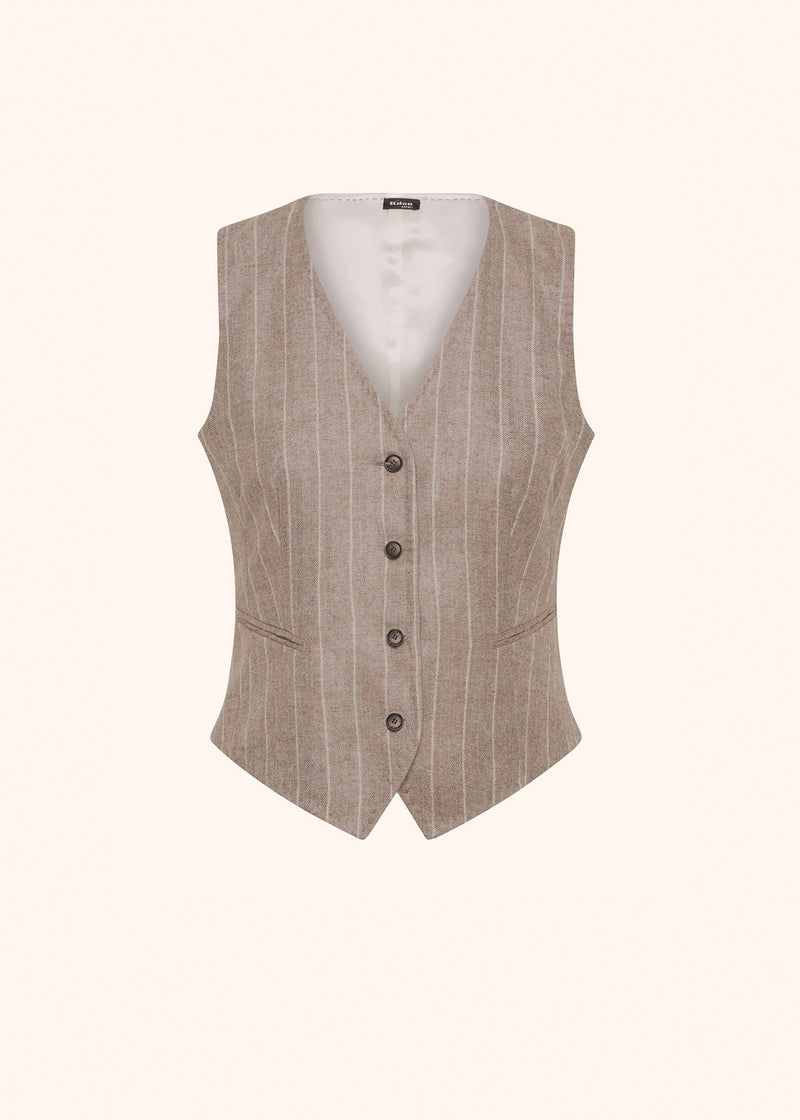 Kiton beige vest for woman, in wool 1