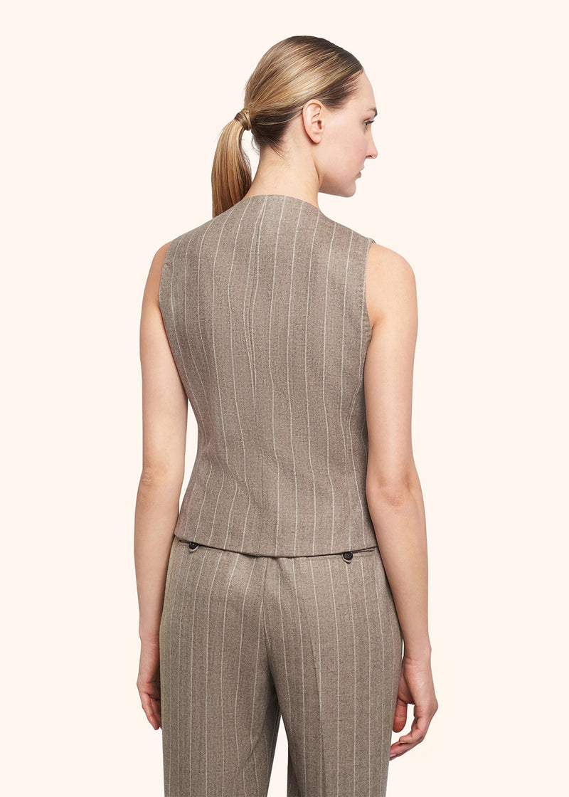 Kiton beige vest for woman, in wool 3