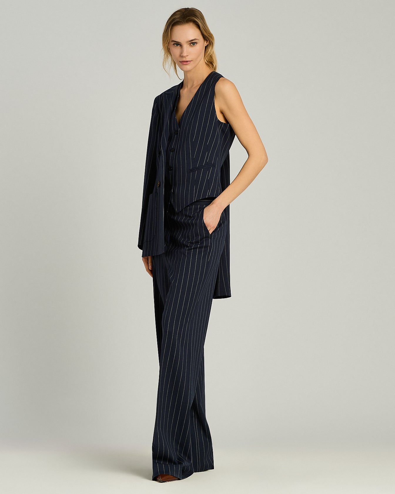 GILET GESSATO IN LANA STRETCH