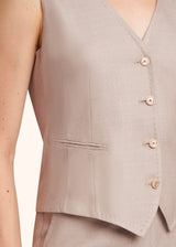 Kiton beige vest for woman, in silk 4