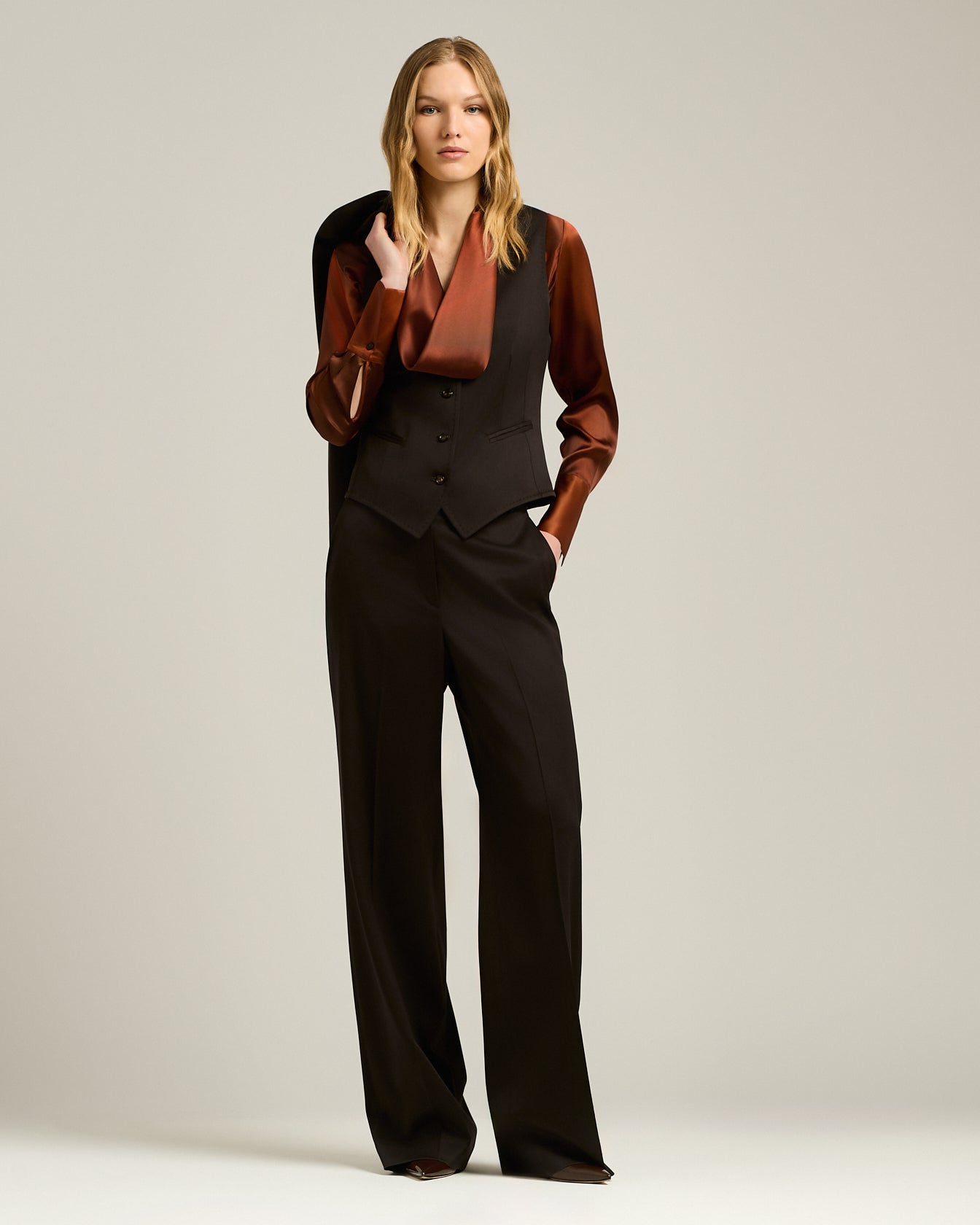PANTALONE IN LANA MONOCHROME