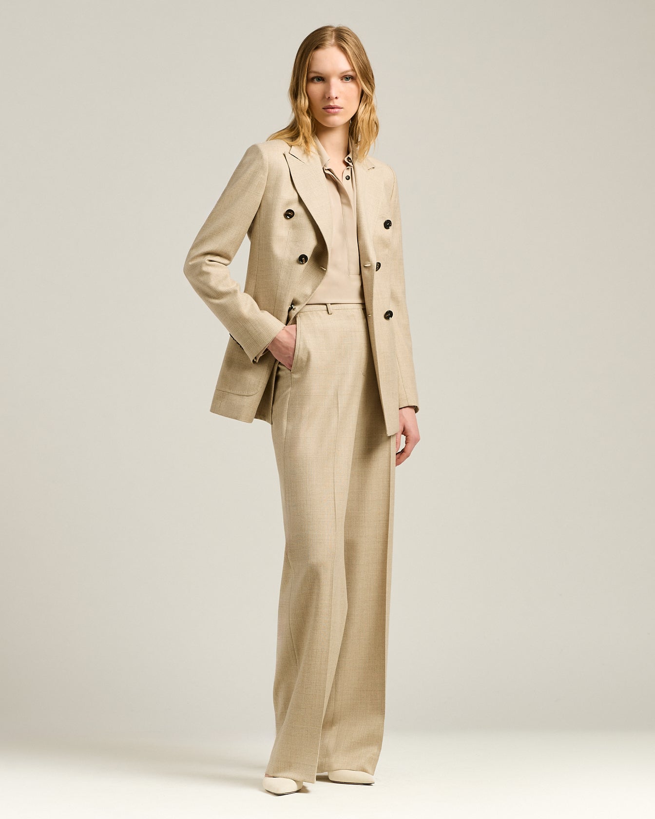 PANTALONE PRINCIPE DI GALLES IN LANA BLEND