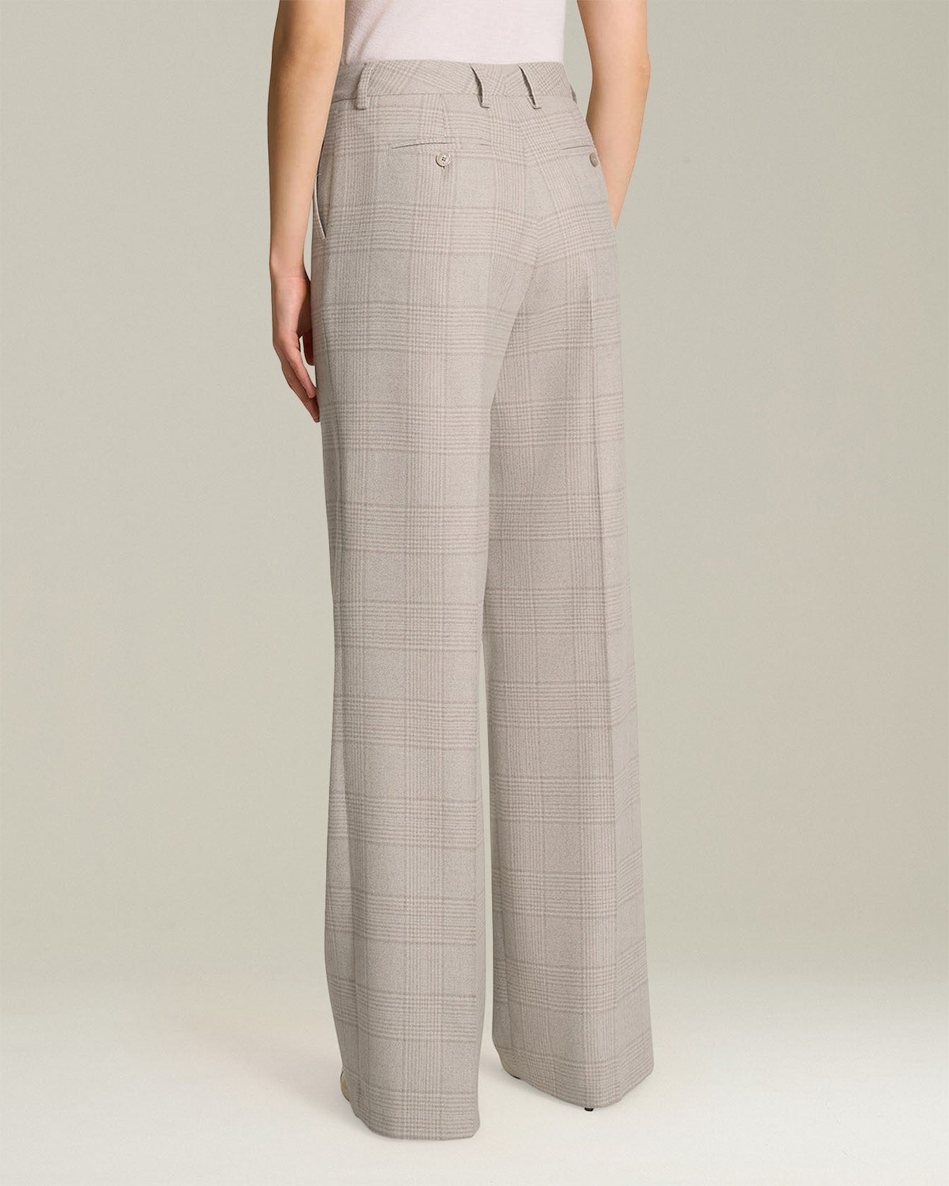 GLEN PLAID CASHMERE BLEND TROUSERS