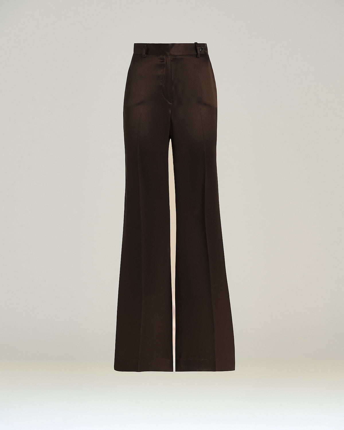 DARK BROWN SILK PANTS 1