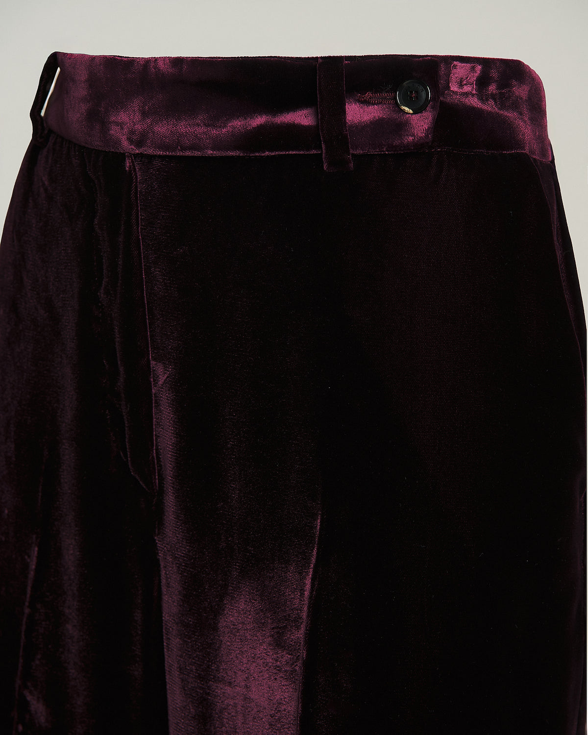BURGUNDY VELVET WIDE-LEG TROUSERS 3