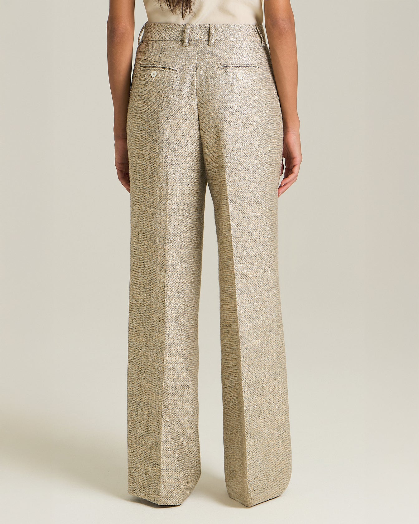 VISCOSE LAMÉ EFFECT TROUSERS