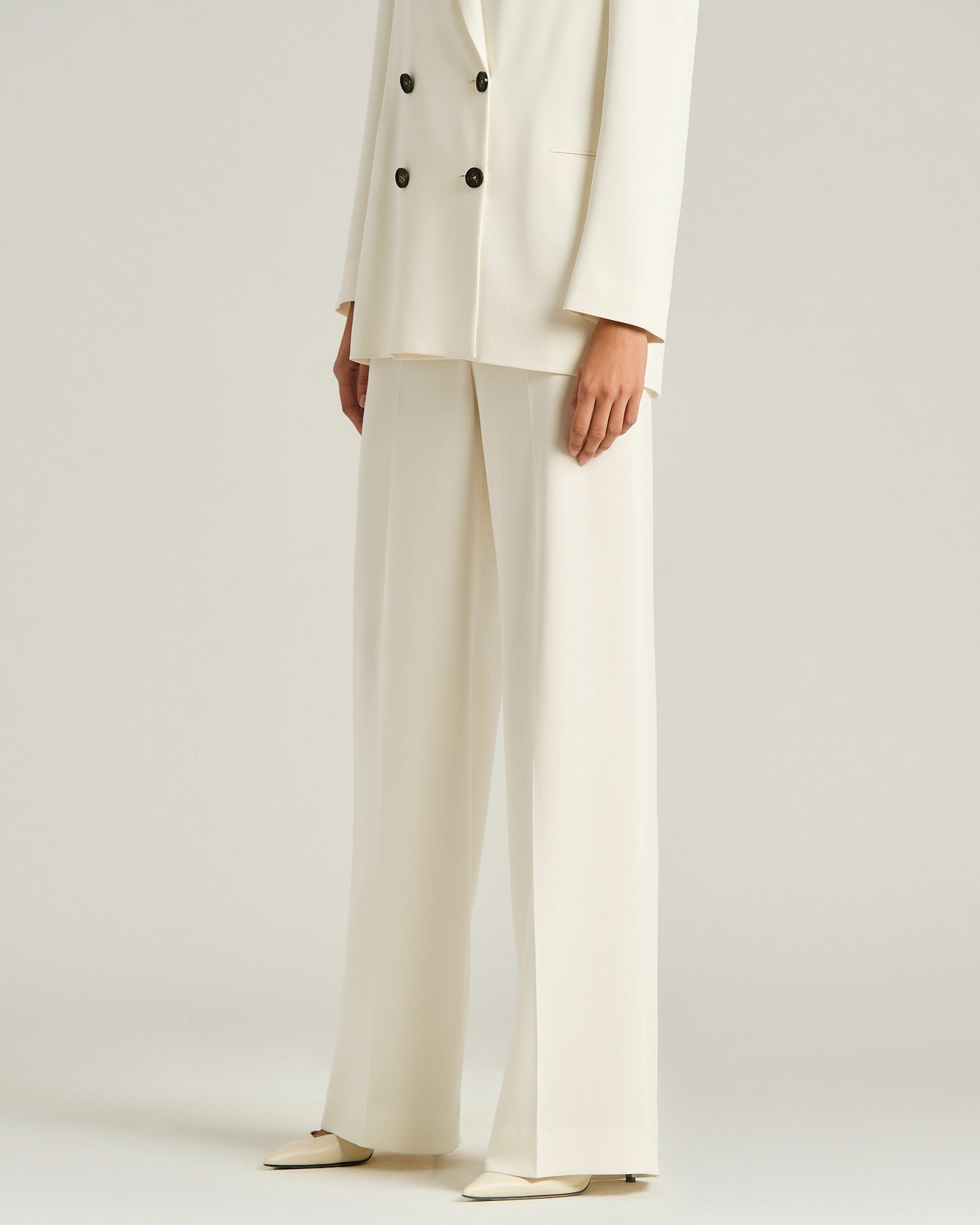 WIDE-LEG SILK TROUSERS