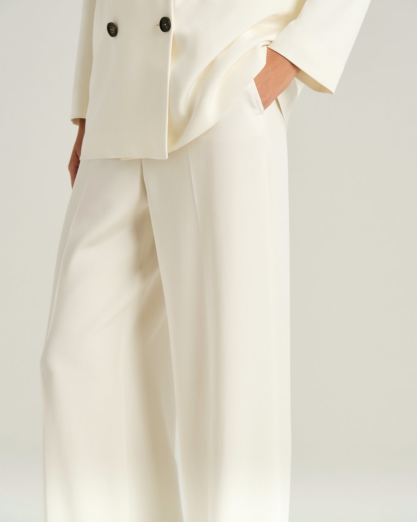 WIDE-LEG SILK TROUSERS