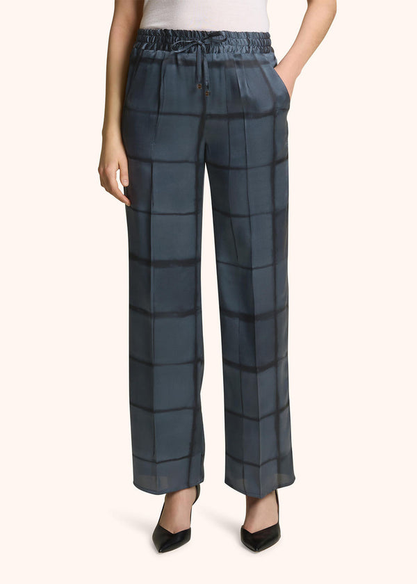 PRINTED SILK DRAWSTRING TROUSERS