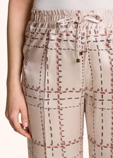 PRINTED SILK DRAWSTRING TROUSERS