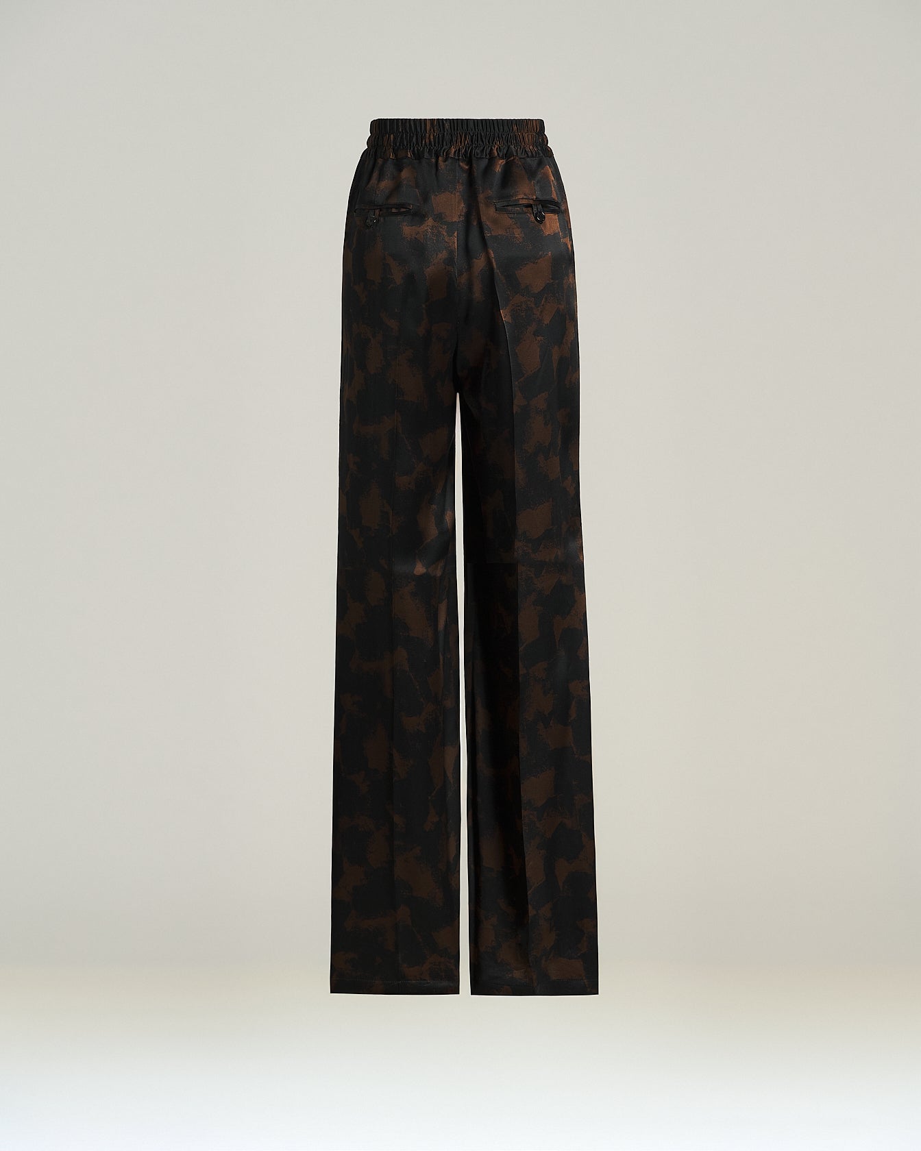 PANTALONI IN SETA CON STAMPA ASTRATTA