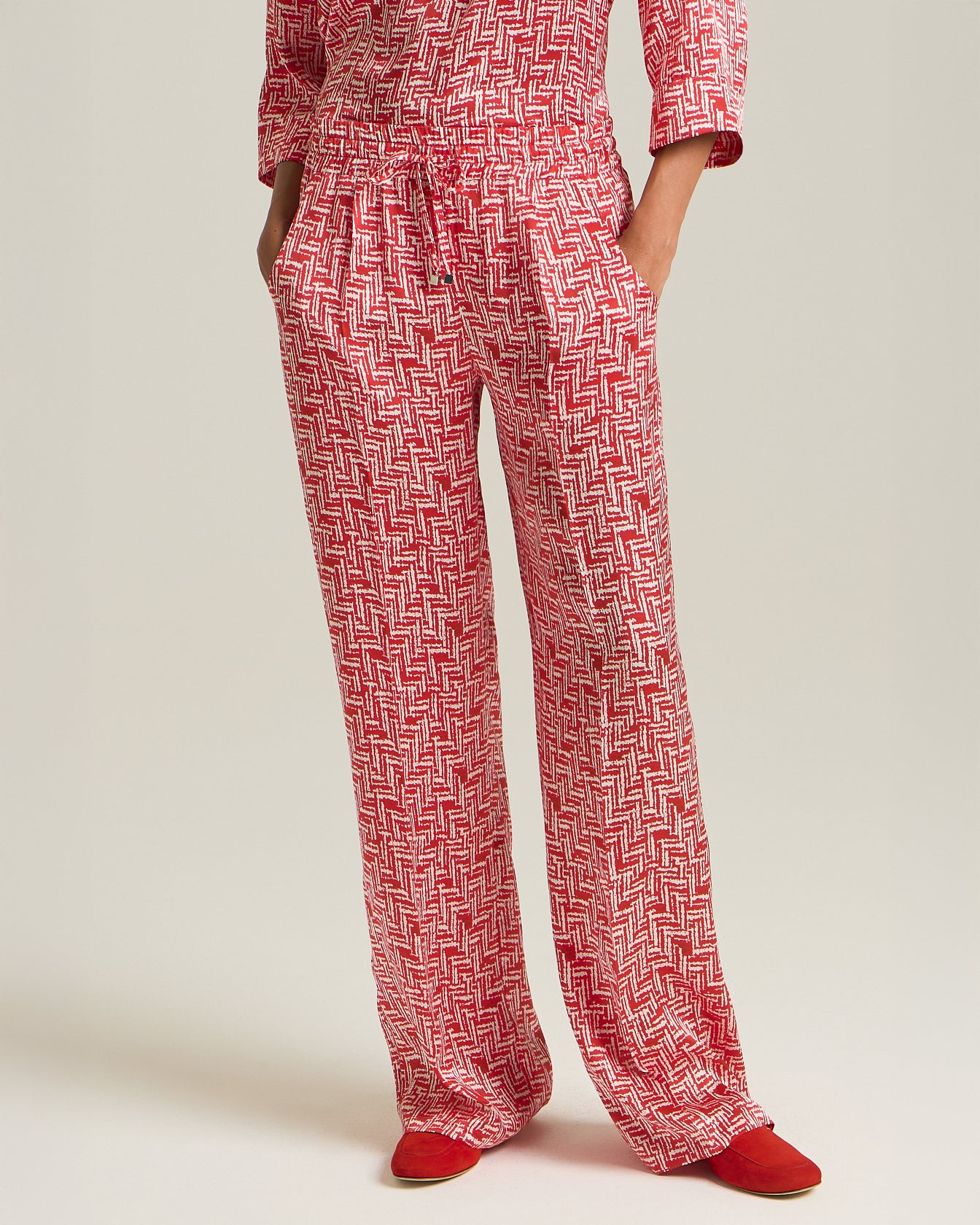 PANTALONE IN SETA MOTIVO SCARLET STAIRS